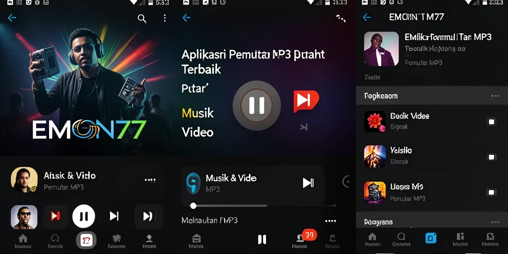 Tampilan antarmuka EMON77 yang menarik dan fungsional.