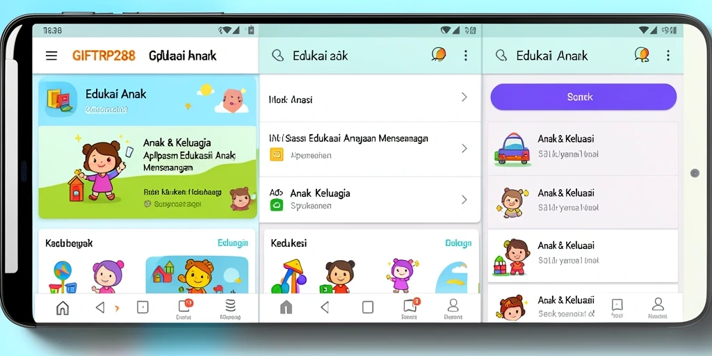 Antarmuka aplikasi edukasi anak yang interaktif dan menarik.