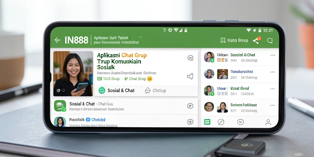 Tampilan antarmuka utama aplikasi IN88 untuk chat grup.