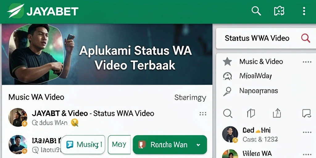 Antarmuka aplikasi JAYABET untuk Status WA Video yang mudah digunakan.