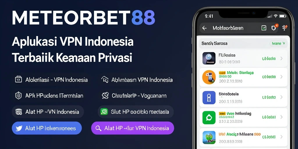 Tampilan antarmuka aplikasi METEORBET88 yang memudahkan penggunaan VPN.