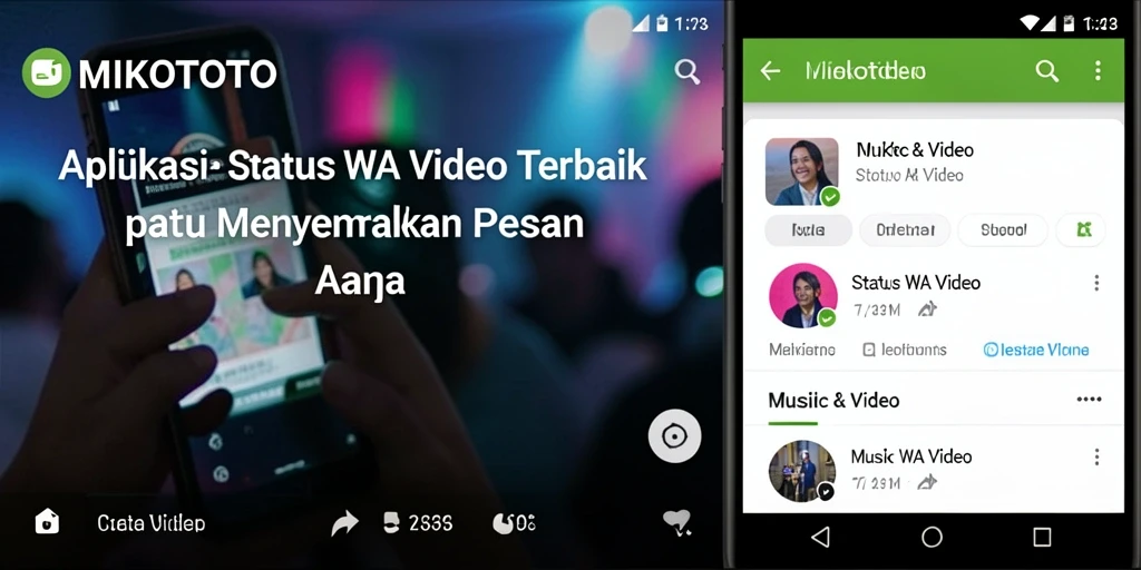 Tampilan antarmuka MIKOTOTO dengan koleksi video menarik dan musik.