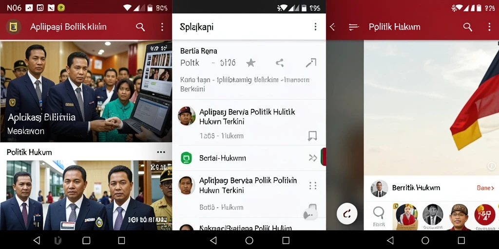 Tampilan antarmuka N06 dengan beragam berita politik dan hukum.