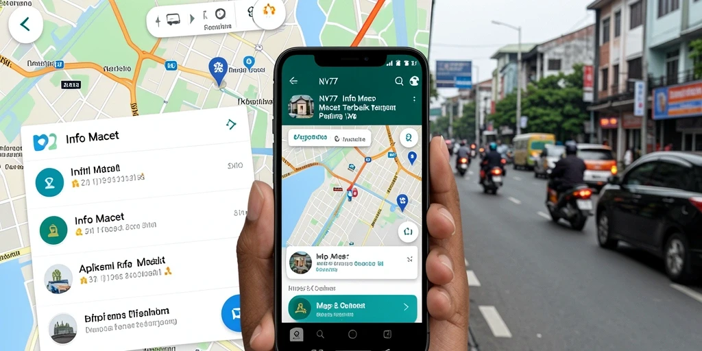 Tampilan antarmuka NV77 dengan informasi kemacetan terkini.