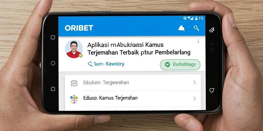 Antarmuka aplikasi ORIBET yang intuitif untuk terjemahan mudah.