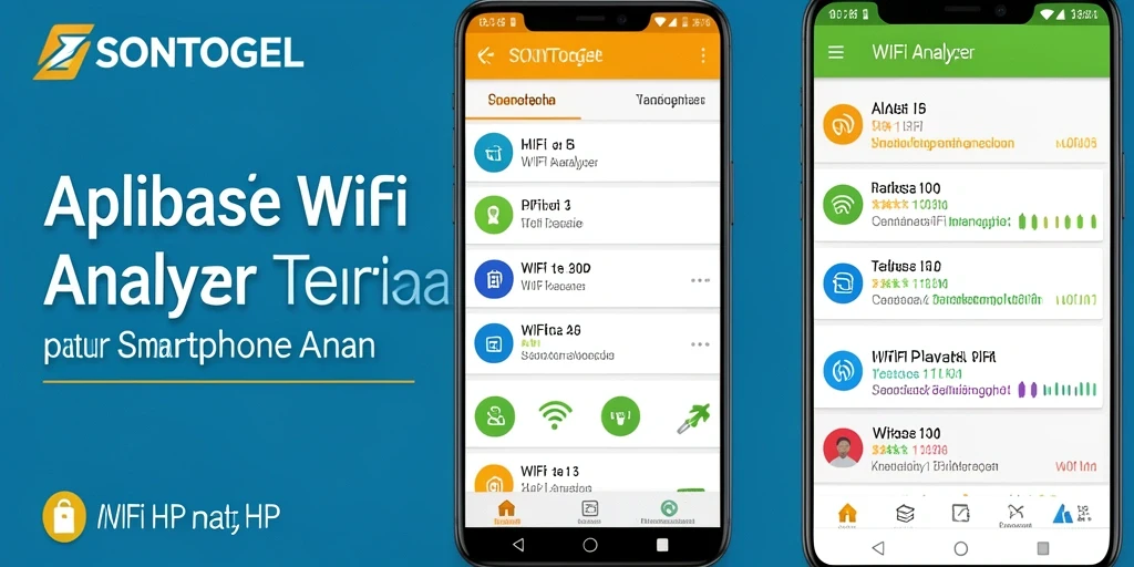 Tampilan antarmuka aplikasi SONTOGEL sebagai WiFi Analyzer.